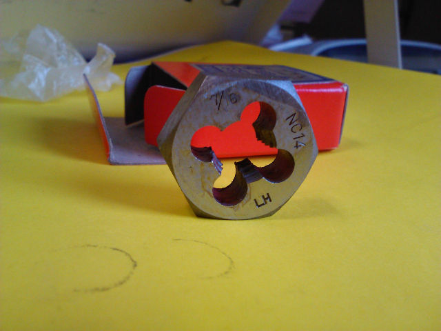 7/16-14 LEFT HAND CARBON STEEL HEXAGONAL RE-THREADING DIE