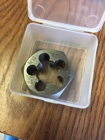 M15 X .50 CARBON STEEL HEXAGONAL RE-THREADING DIE