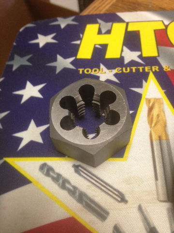 M19 X .50 CARBON STEEL HEXAGONAL RE-THREADING DIE