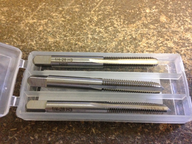 1/4-28 GH3 4 FLUTE HIGH SPEED STEEL 3 PIECE TAP SET