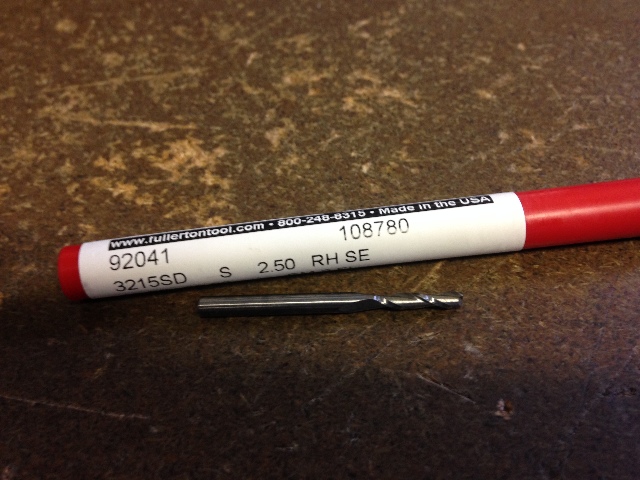 .0984" 2.5mm 2 FLUTE SINGLE END CARBIDE END MILL