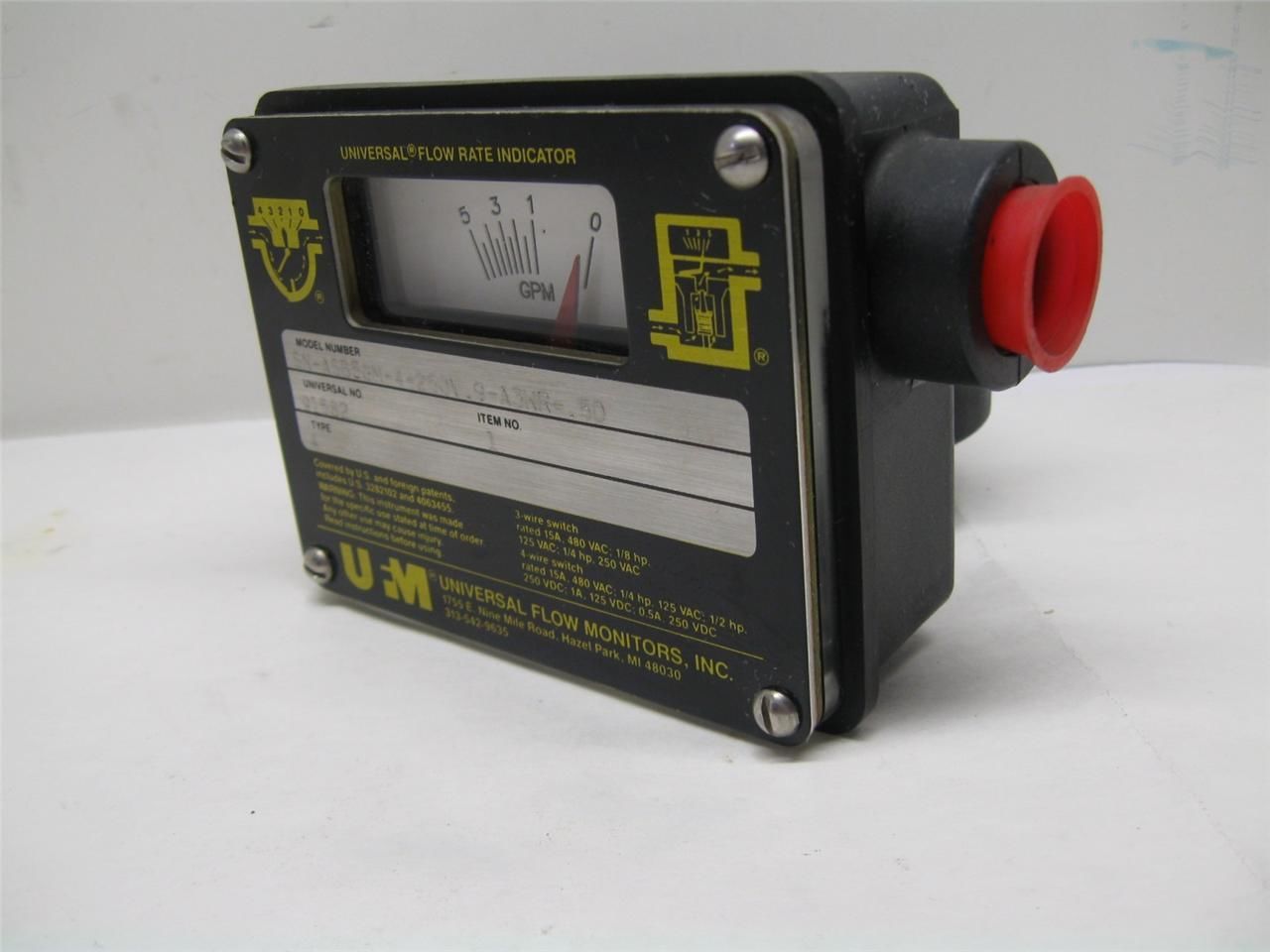 UFM Universal Flow Monitors Inc SNASB5GM4250V.9A3WR.5D Flow Rate