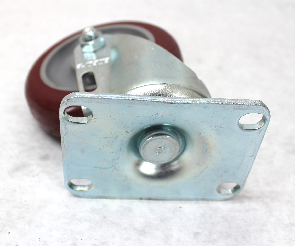 Colson Encore 4" x 1 1/4" Maroon Ecopoly Top Plate Swivel Caster Wheel