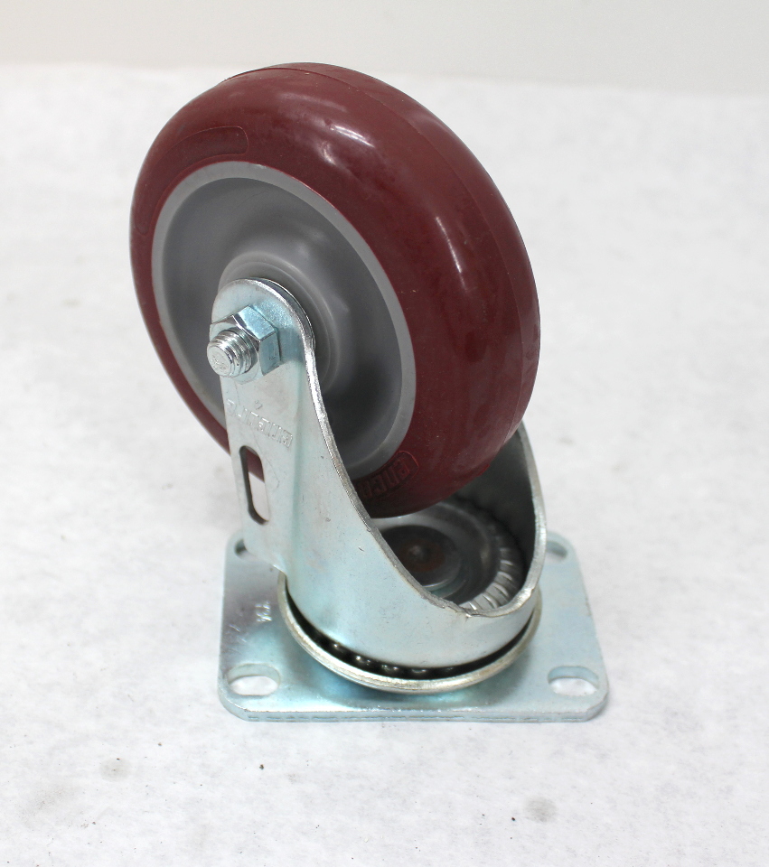 Colson Encore 4" x 1 1/4" Maroon Ecopoly Top Plate Swivel Caster Wheel