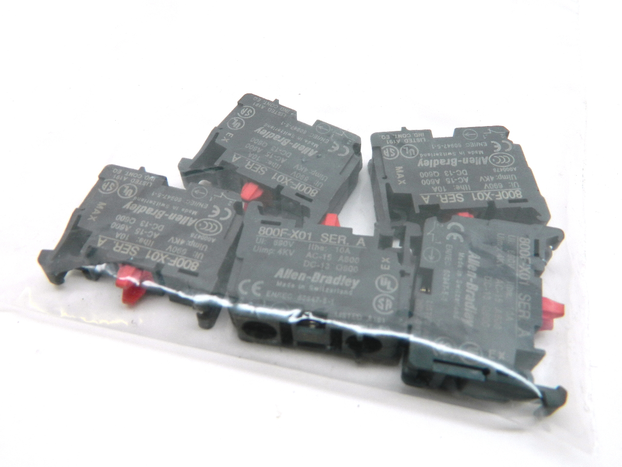 Allen Bradley 800FX01 Normally Closed Contact Block 10 Amp Ser. A New