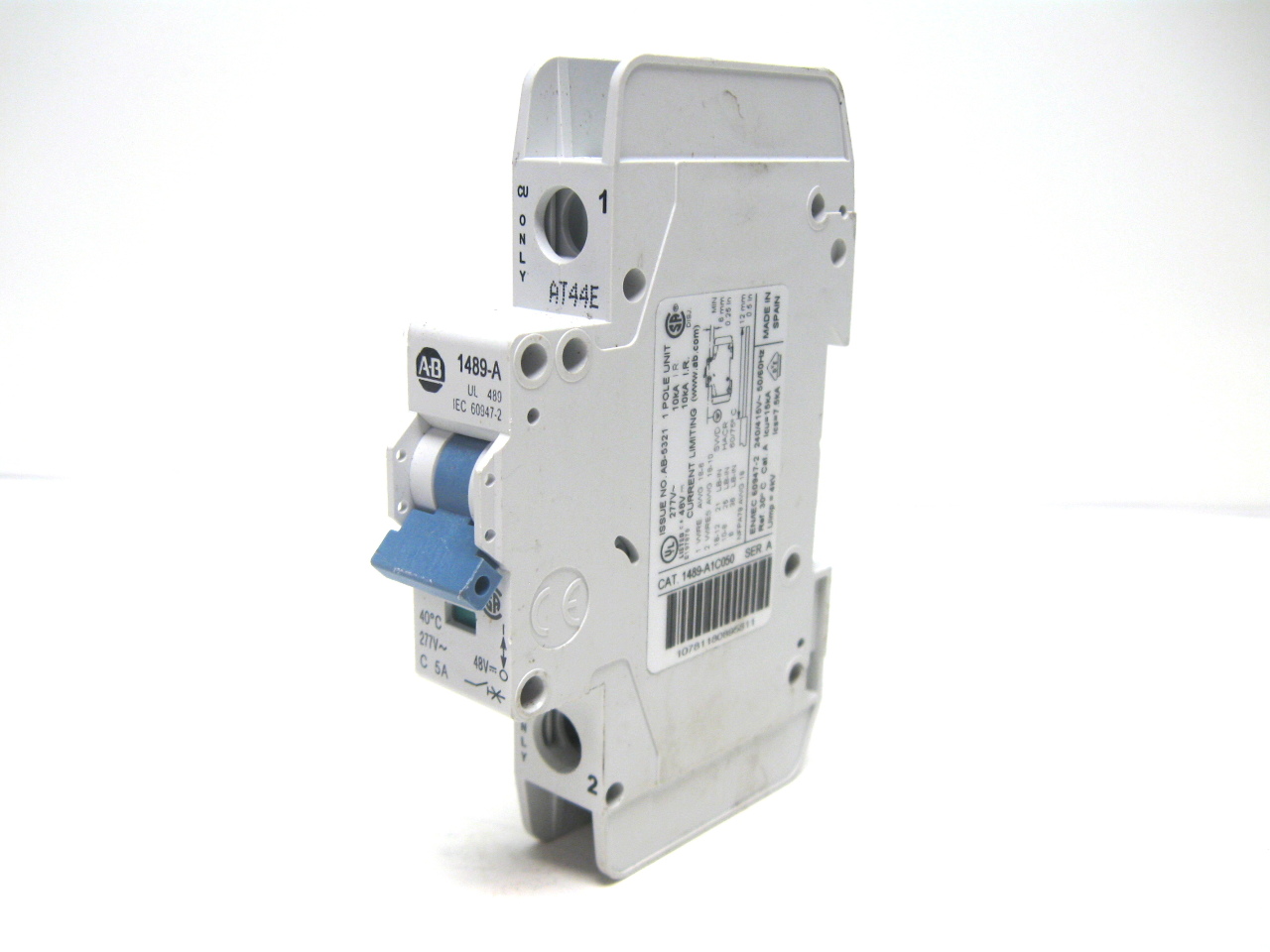 Allen Bradley 1489A1C050 Circuit Breaker 5 Amp, 277V, 1 Pole New eBay