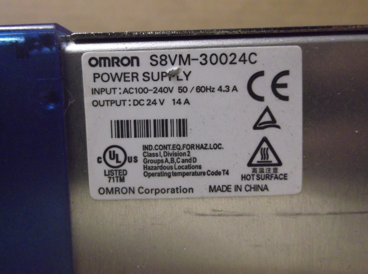 OMRON S8VM-30024C POWER SUPPLY INPUT AC100-240V 50/60HZ 4.3A | Daves ...