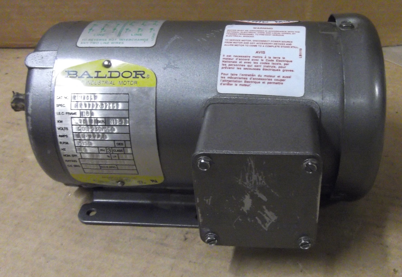 Baldor Electric Motor - Mm3457 - 0 34hp - 3 Phase