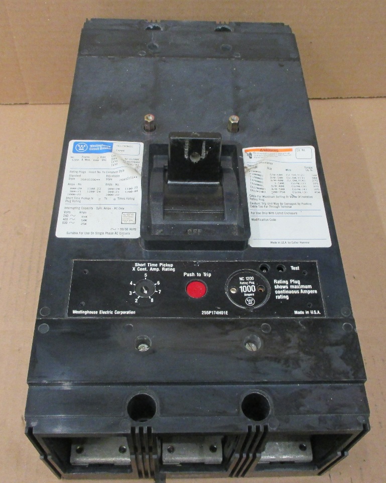 Westinghouse Circuit Breaker 1200 Amp 3 Pole NC31200F 600 VAC