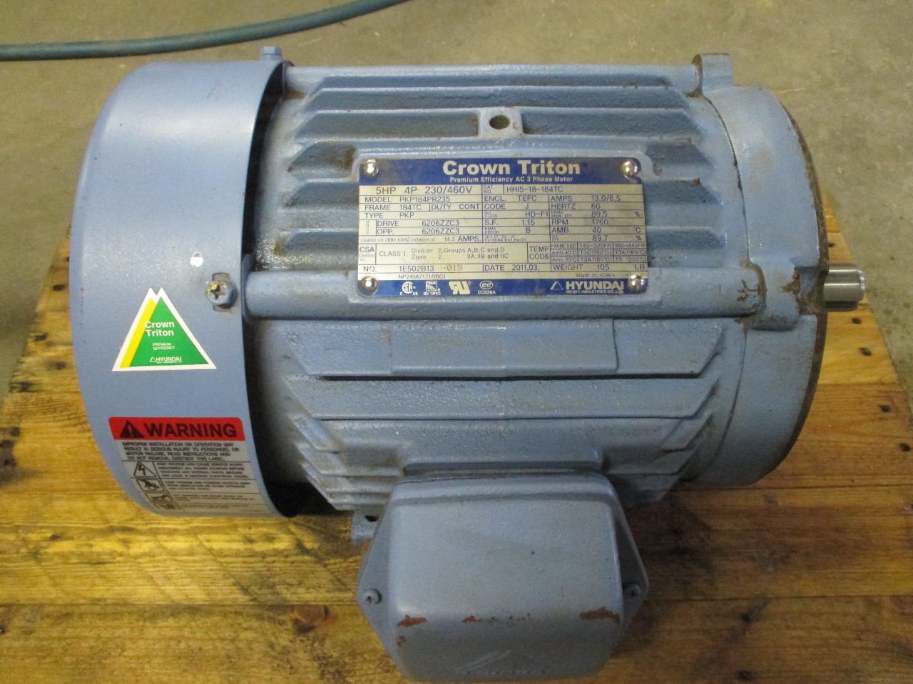 Crown Triton Electric Motor HH151818TC 5Hp 3 Phase eBay