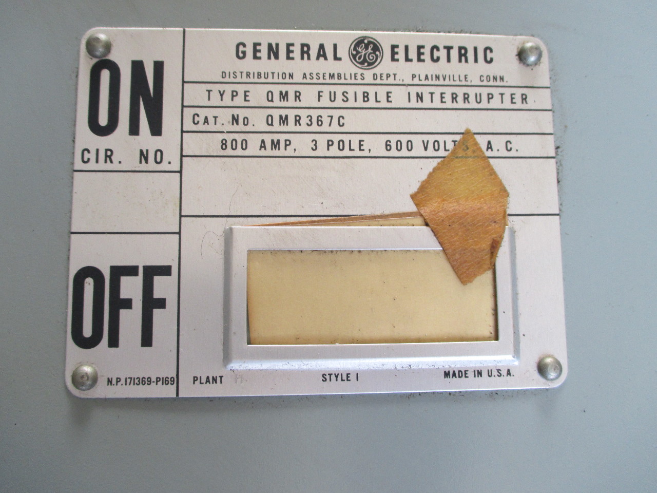 GE General Electric QMR Panelboard 800 Amp 277/480 Volt eBay