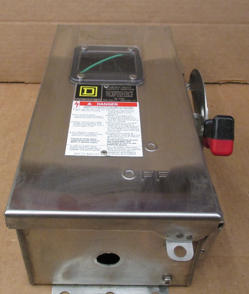 Square D Heavy Duty Safety Switch CHU361DS 30A 600V Non Fusible