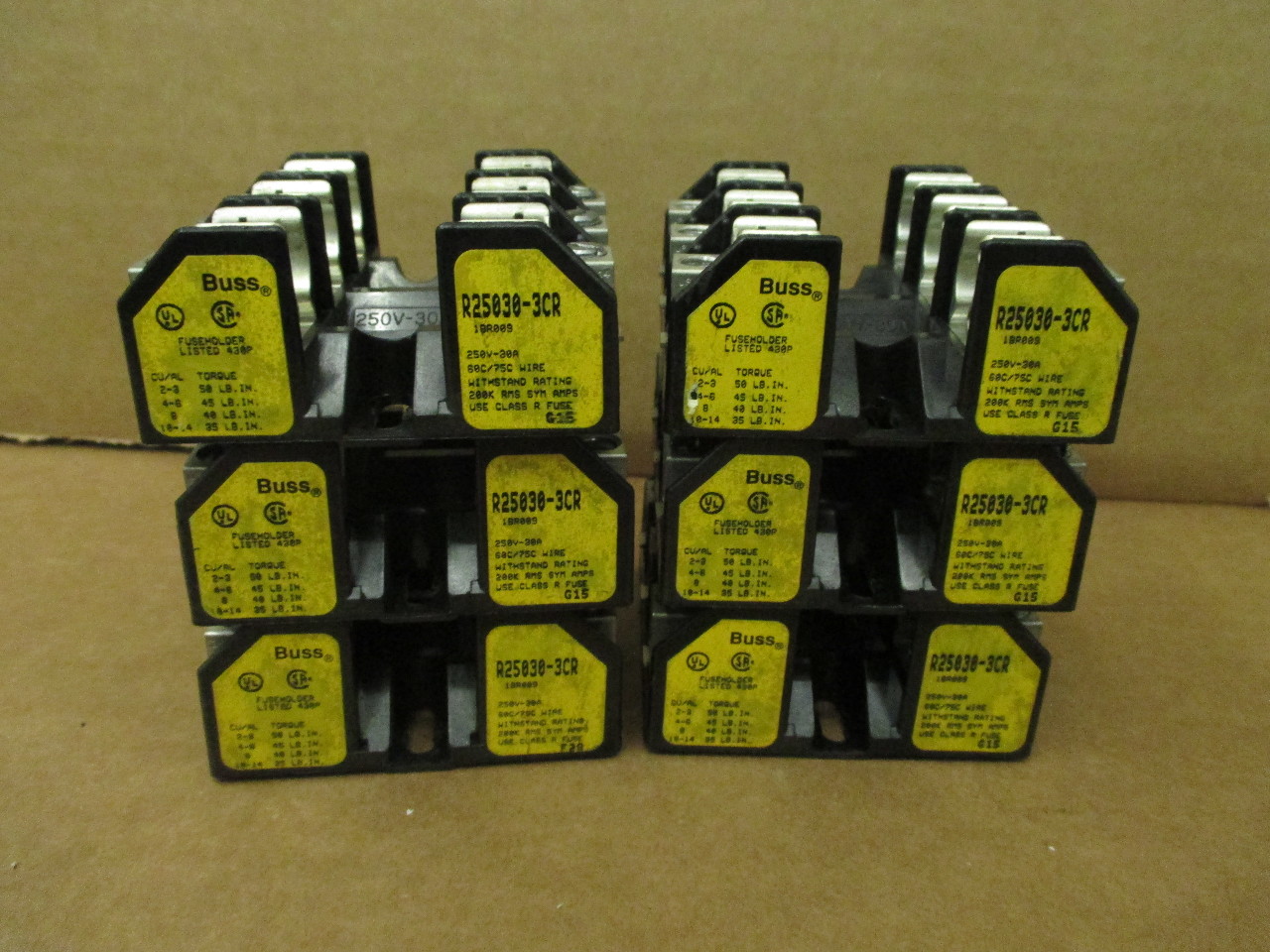 Cooper Bussmann R250303CR 3 Pole Fuse Holder 250 V 30 Amp , Buss Fuseholder Lot