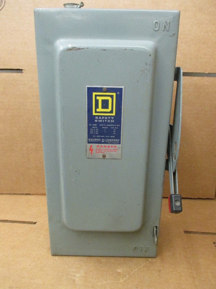 Square D HU362 Safety Switch 60 Amp Series D2 600VAC Daves Industrial