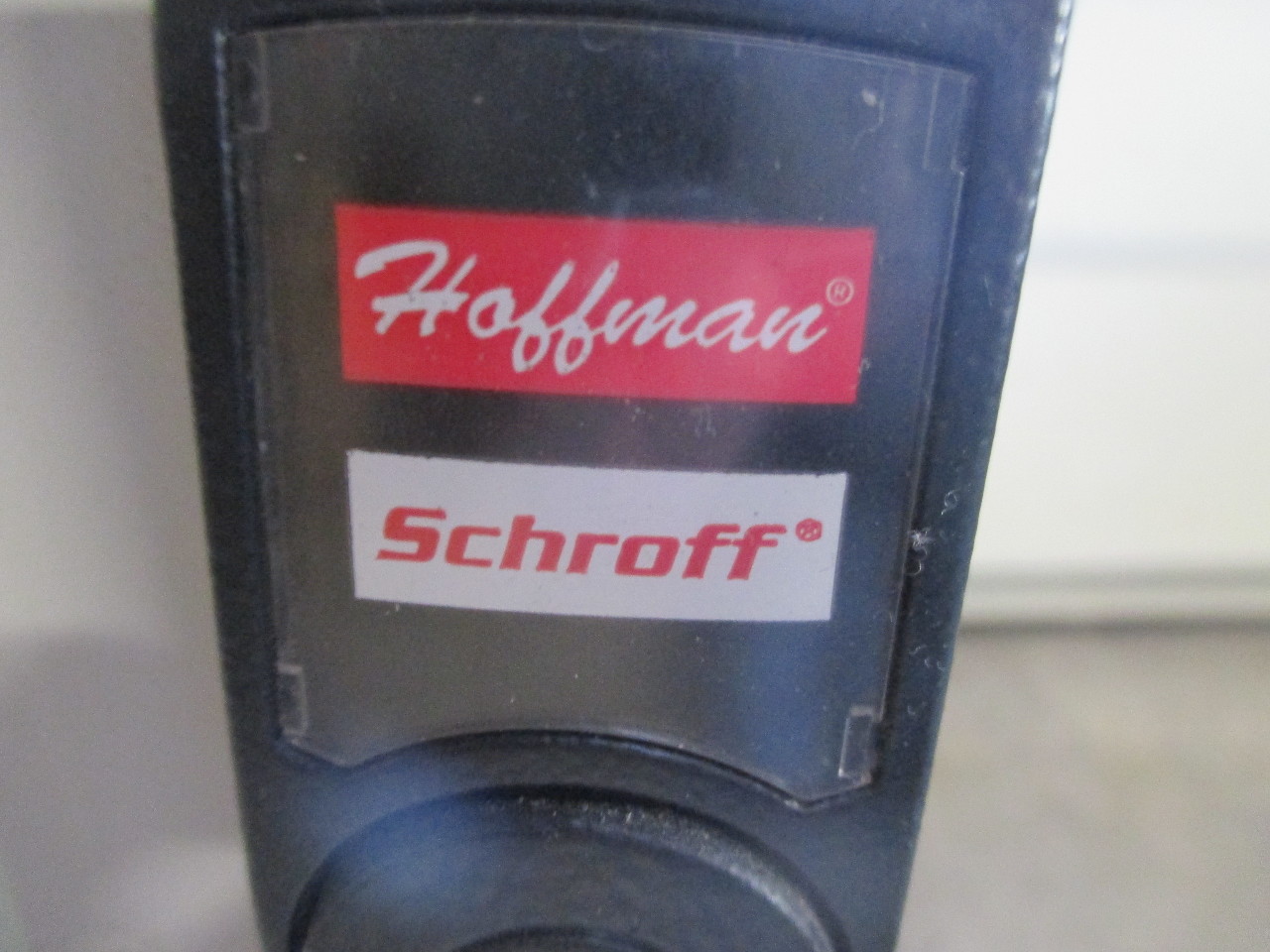 Hoffman Schroff enclosure with steel framed glass door, 2 shelves and