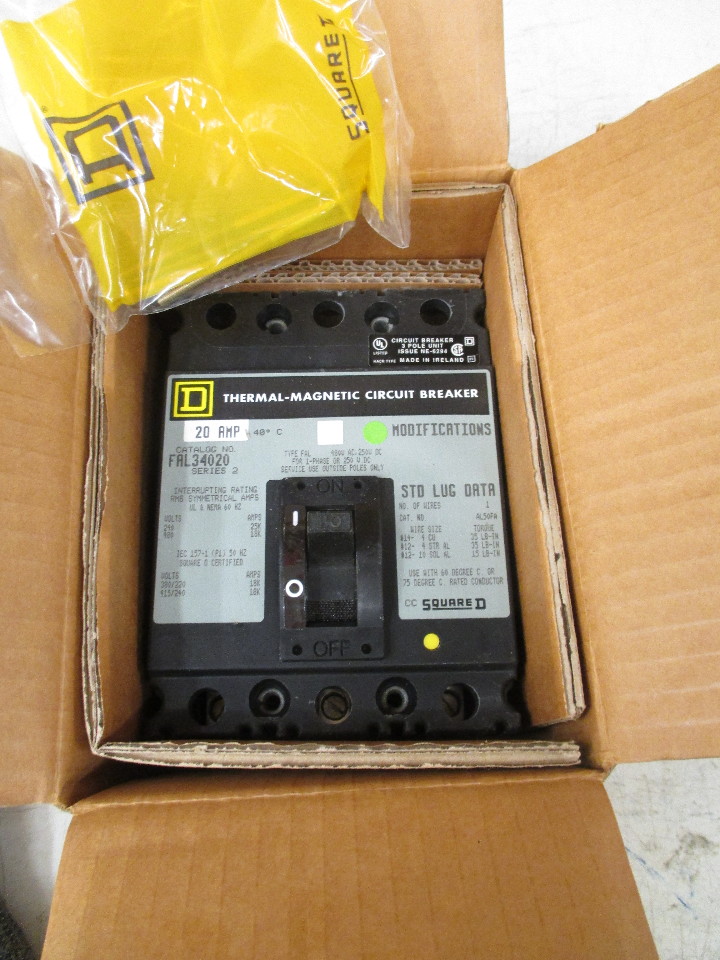 MAGNETIC CIRCUIT BREAKER SQUARE D FAL34020 THERMAL