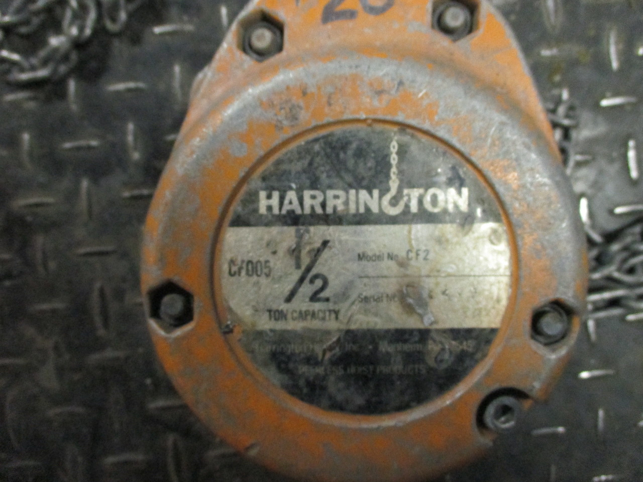 harrington 1/2 Ton chain fall hoist 10 ft Daves Industrial Surplus LLC
