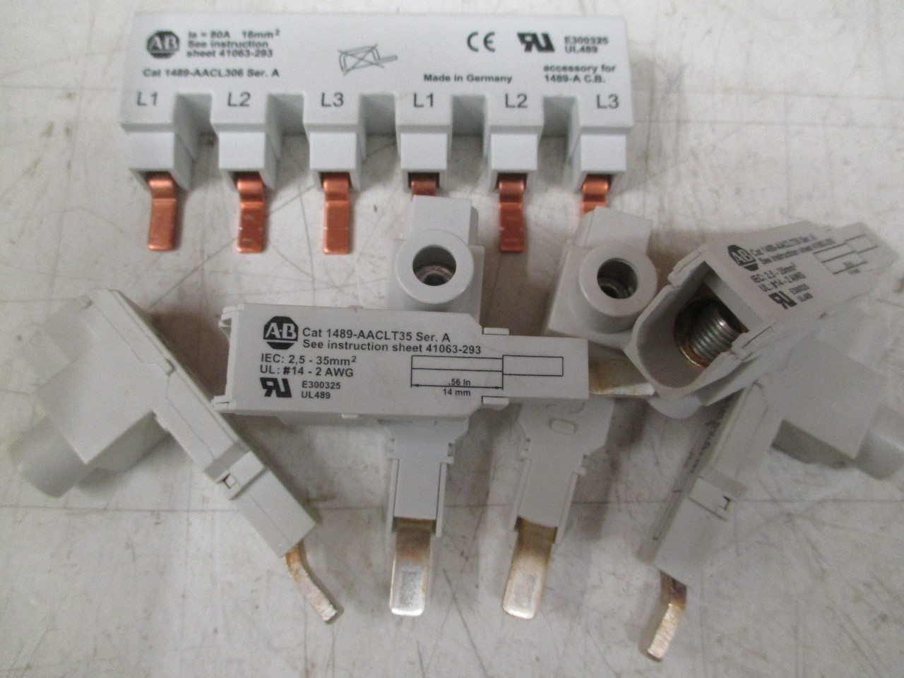 **Lot of 6** Allen Bradley 1489AACLT35 Series A Terminal Lug with one