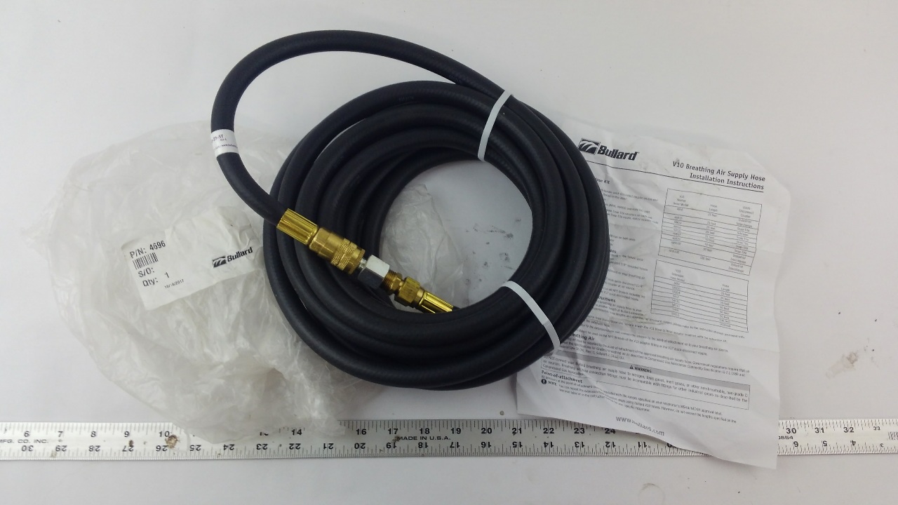 BULLARD Airline Hose,25 ft. L,Rubber PN 4696 Lotastock