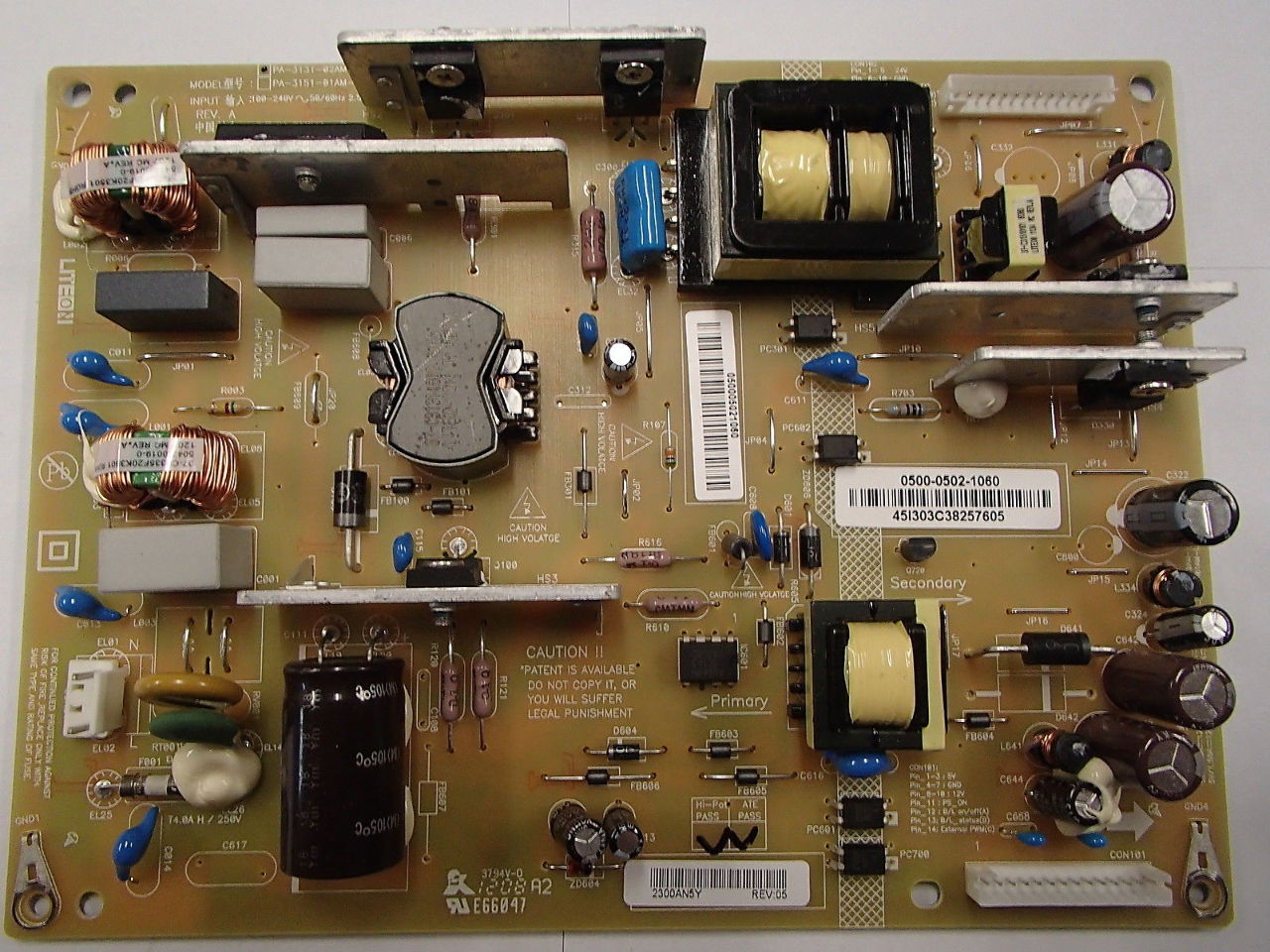 Vizio 32" E321VL 050005021060 LCD Power Supply Board Unit Motherboard