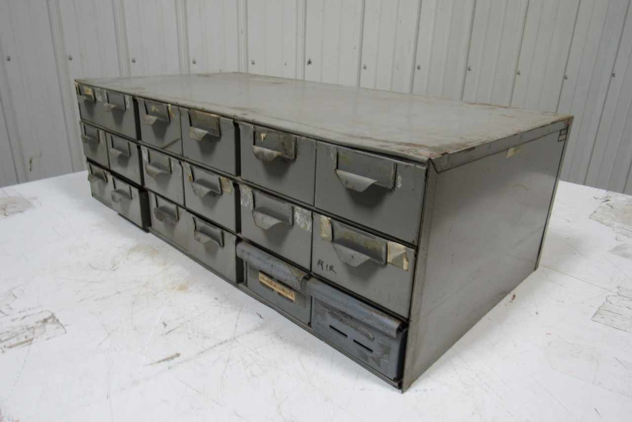 18 Drawer Industrial Steel Small Parts Bin Storage 34"x17"x 11