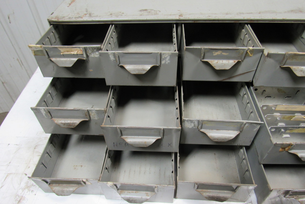 18 Drawer Industrial Steel Small Parts Bin Storage 34"x17"x 11