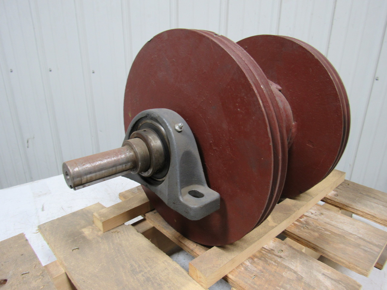 Industrial Steel Cable Spool 2" Shaft 14" Dia 101/4" Wide 63/4" Dia