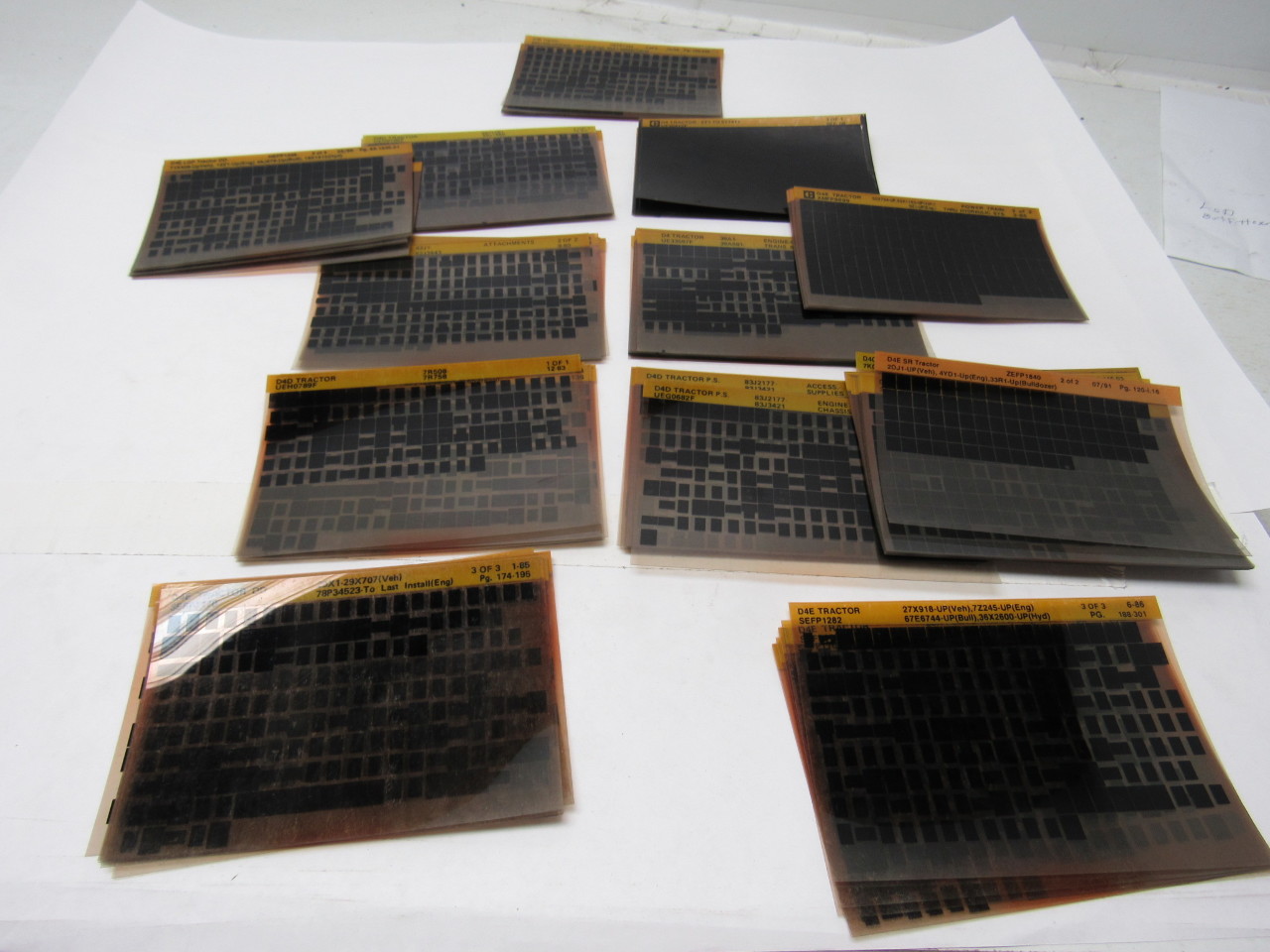 Caterpillar D4 Vintage Microfiche Parts Catalog 130+ Sheets Rare