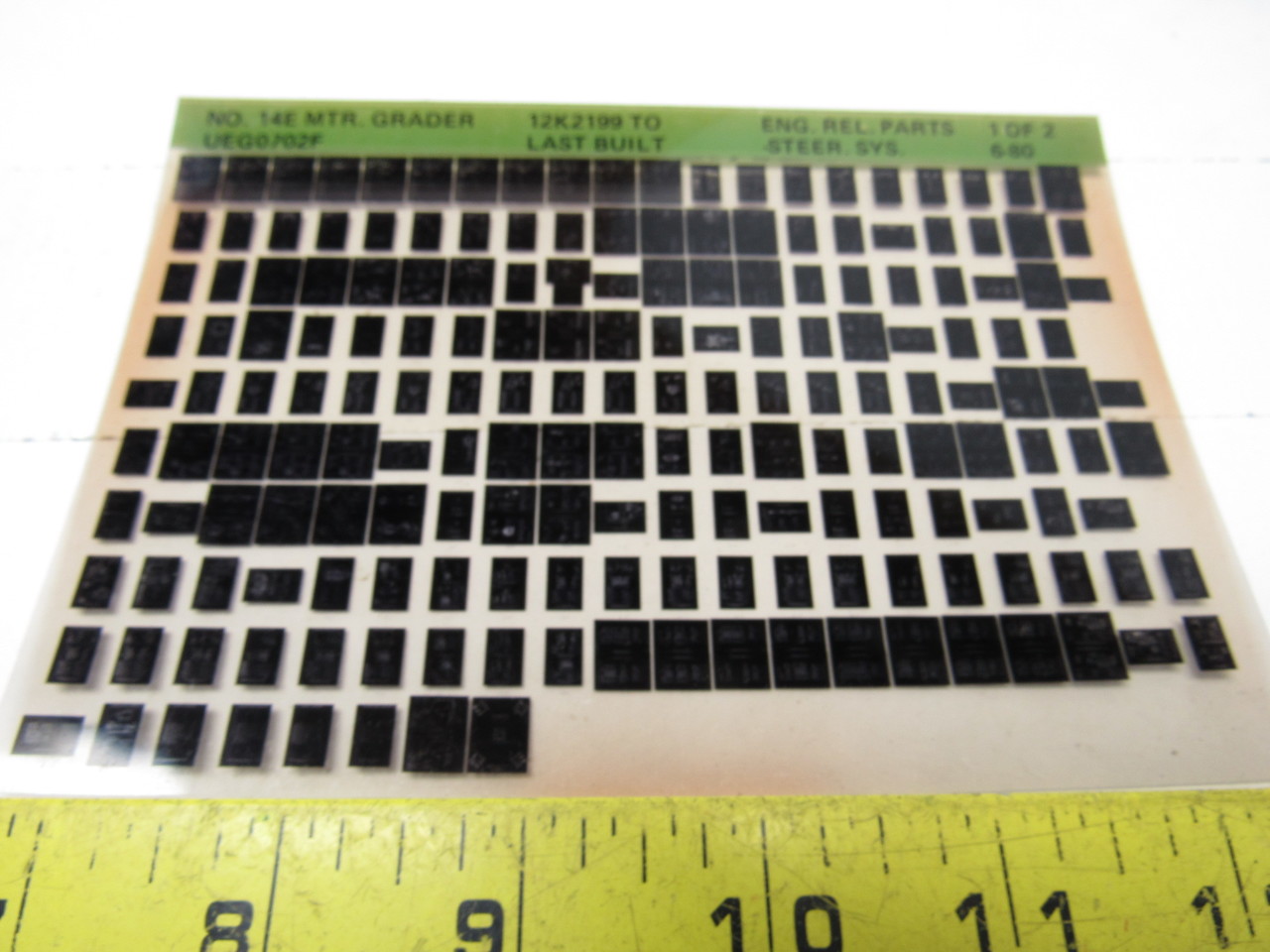 Cat Caterpillar No.14E Motor Grader Vintage Microfiche Catalog 11 Cards