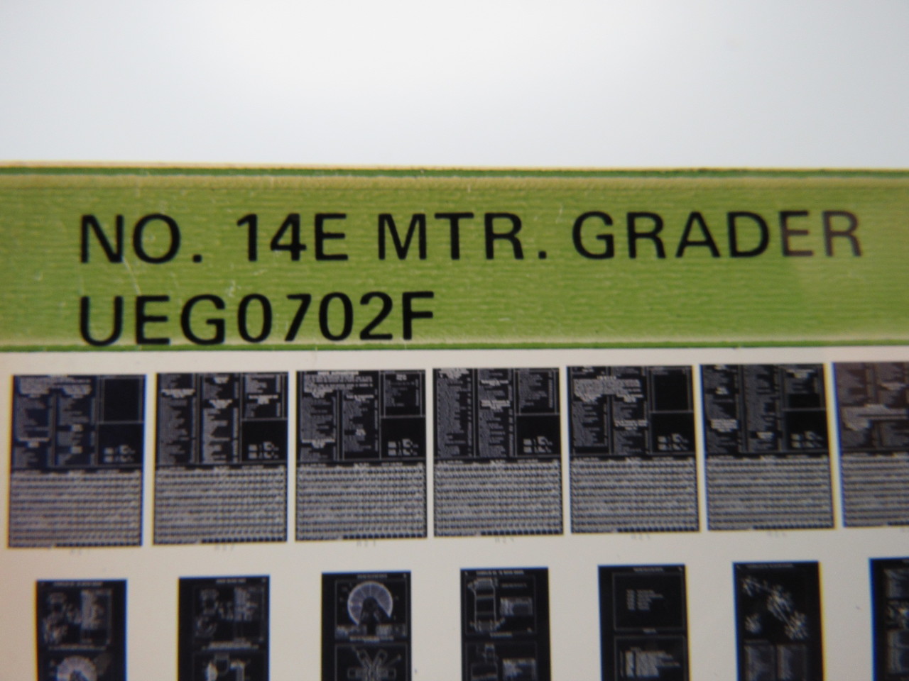 Cat Caterpillar No.14E Motor Grader Vintage Microfiche Catalog 11 Cards
