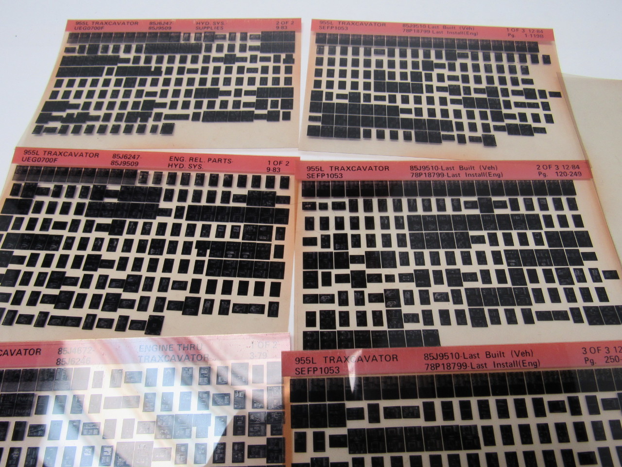 Cat Caterpillar 955L Traxcavator Vintage Microfiche Parts Catalog 10