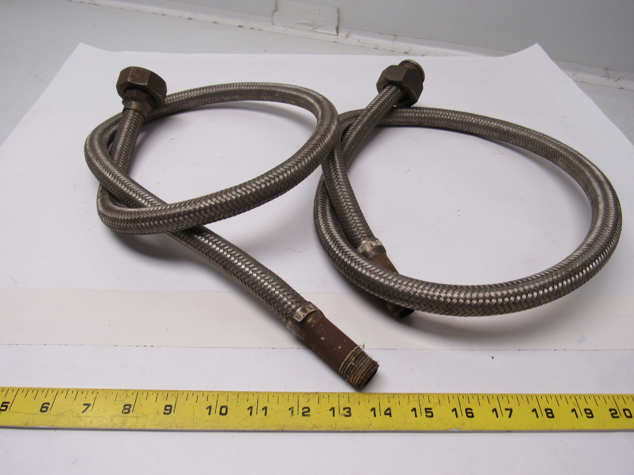 1/2" Stainless Steel Braided Water Line Hose 45" Lot of 2