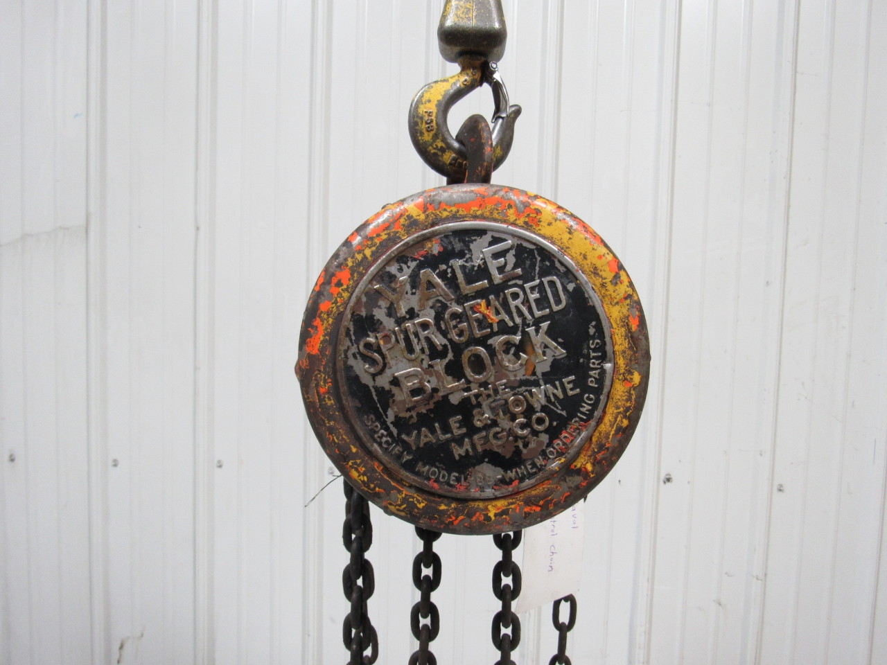 YALE BB 1/4 Ton Vintage Manual Chain Fall Hoist 8' Travel/Lift 7'9