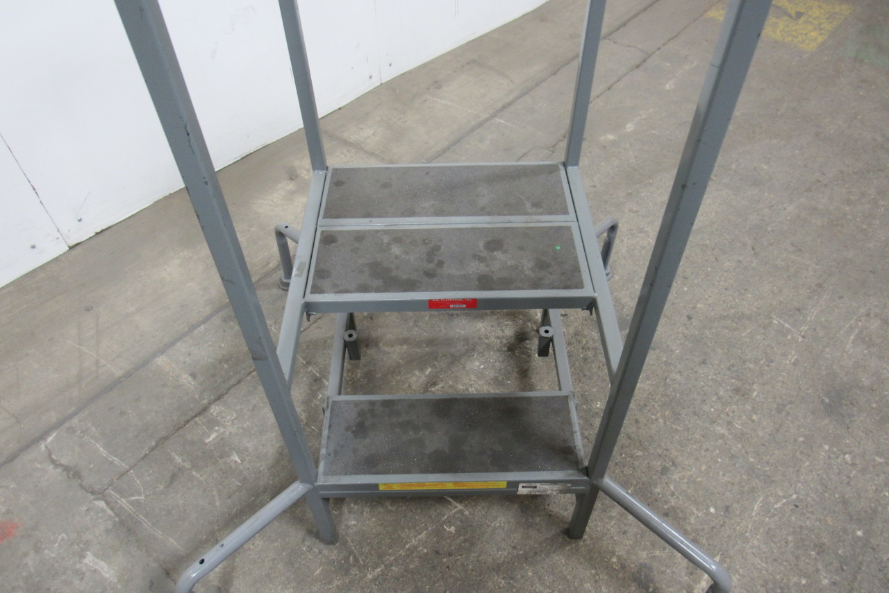 PW PLATFORMS 2 Step 300Lb. 2 Step Mobile Office Stand Podium Ladder 20