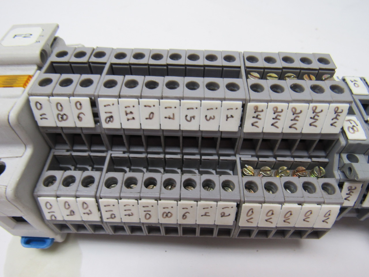 Entrelec Assorted Lot of 63 Terminal Blocks on Din Rail