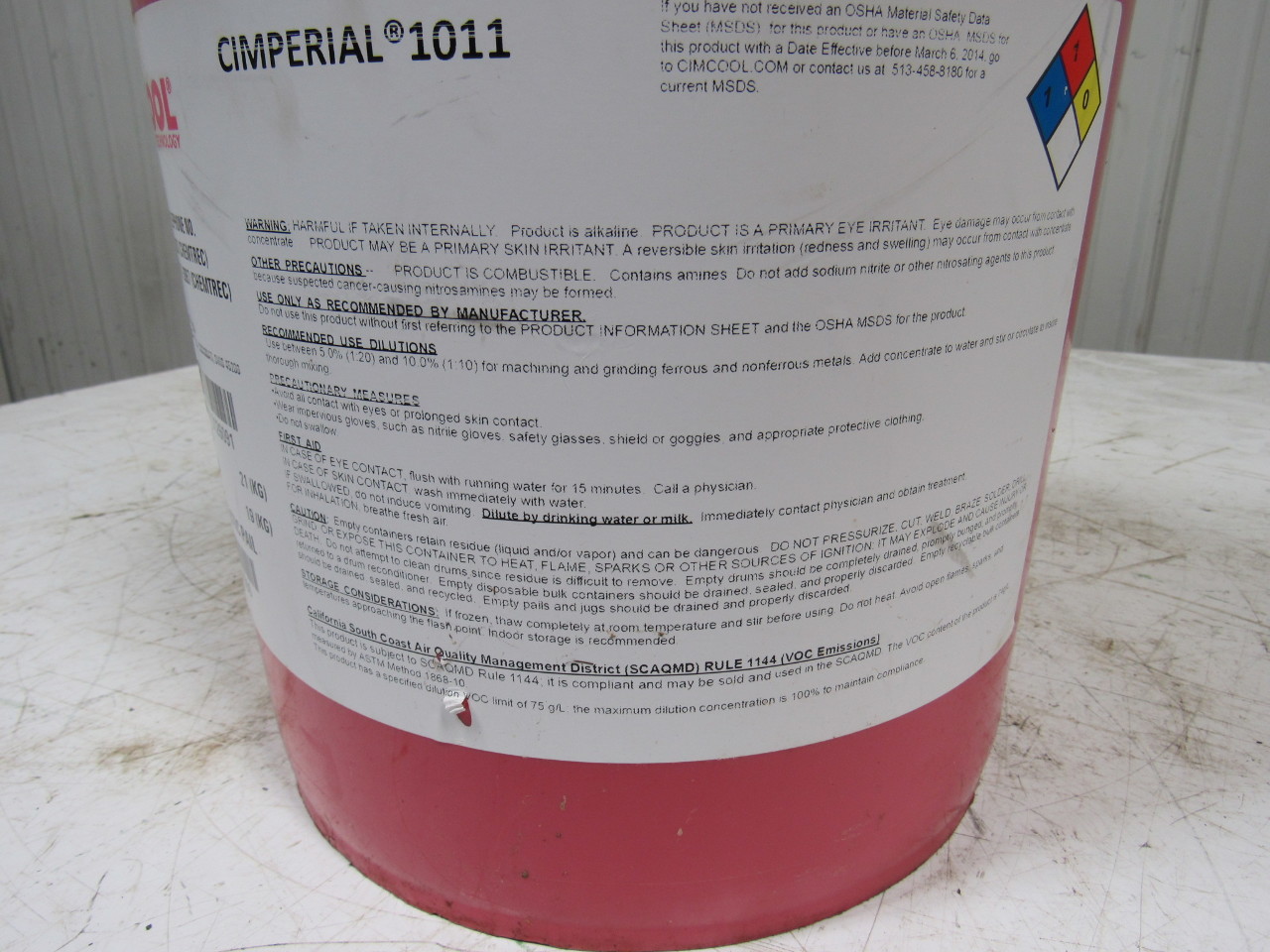 CIMCOOL CIMPERIAL 1011 Cutting Metalworking Fluid Soluble Oil Heavy
