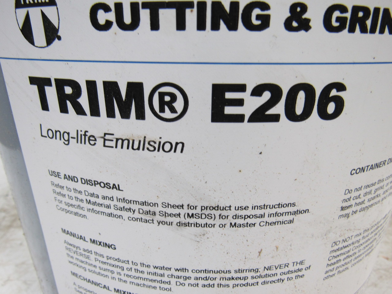 MASTER CHEMICAL TRIM E206N/5 Cutting Metalworking Grinding Coolant