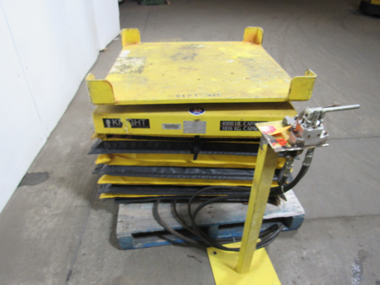 KNIGHT 4000lb 2 Ton Air Pneumatic Lift Table 36x36" Swivel & Brake 13
