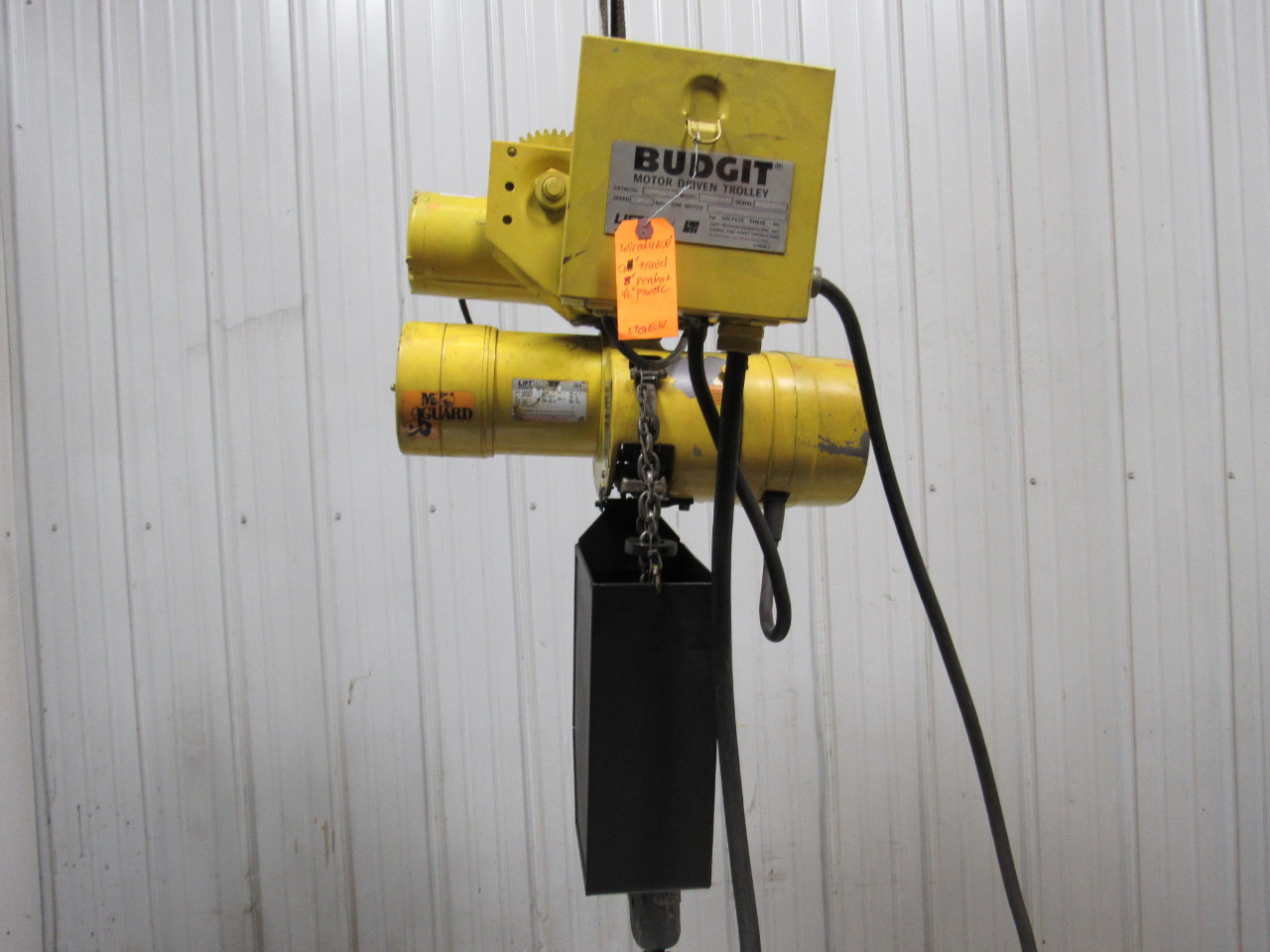 BUDGIT 11591205 2 Ton Electric Chain Hoist W/ Motor Trolley 12' Lift