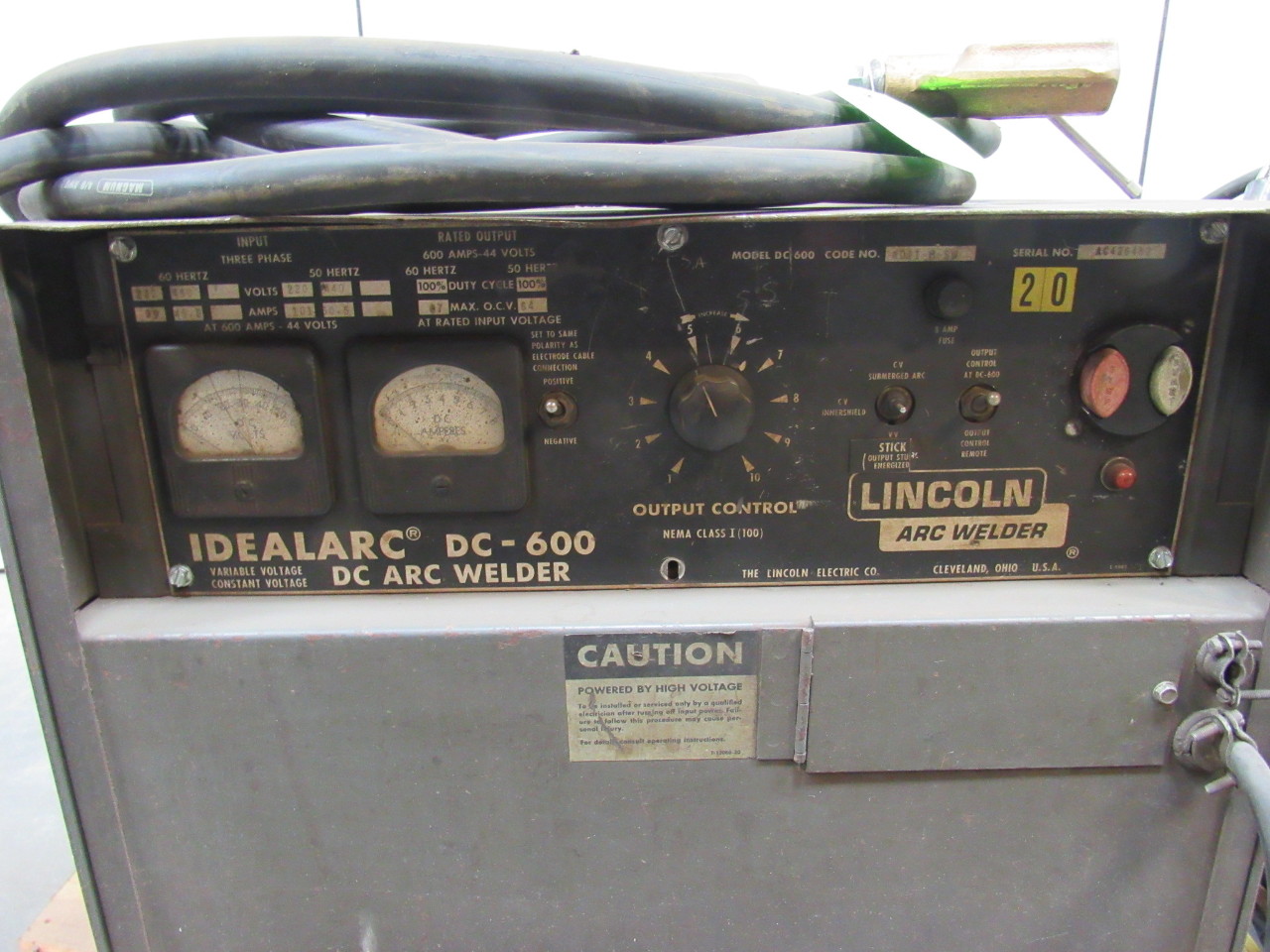 LINCOLN DC600 & LN7 Idealarc Squirt Welder, Controls,Cables & Cart 40