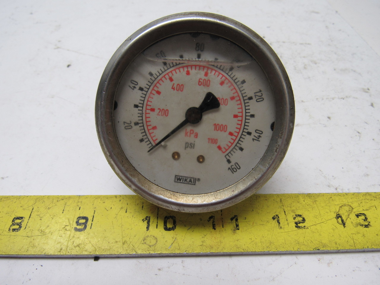 Wika 0160 PSI 01100 kPa Back Mount Pressure Gauge Glycerin Refillable