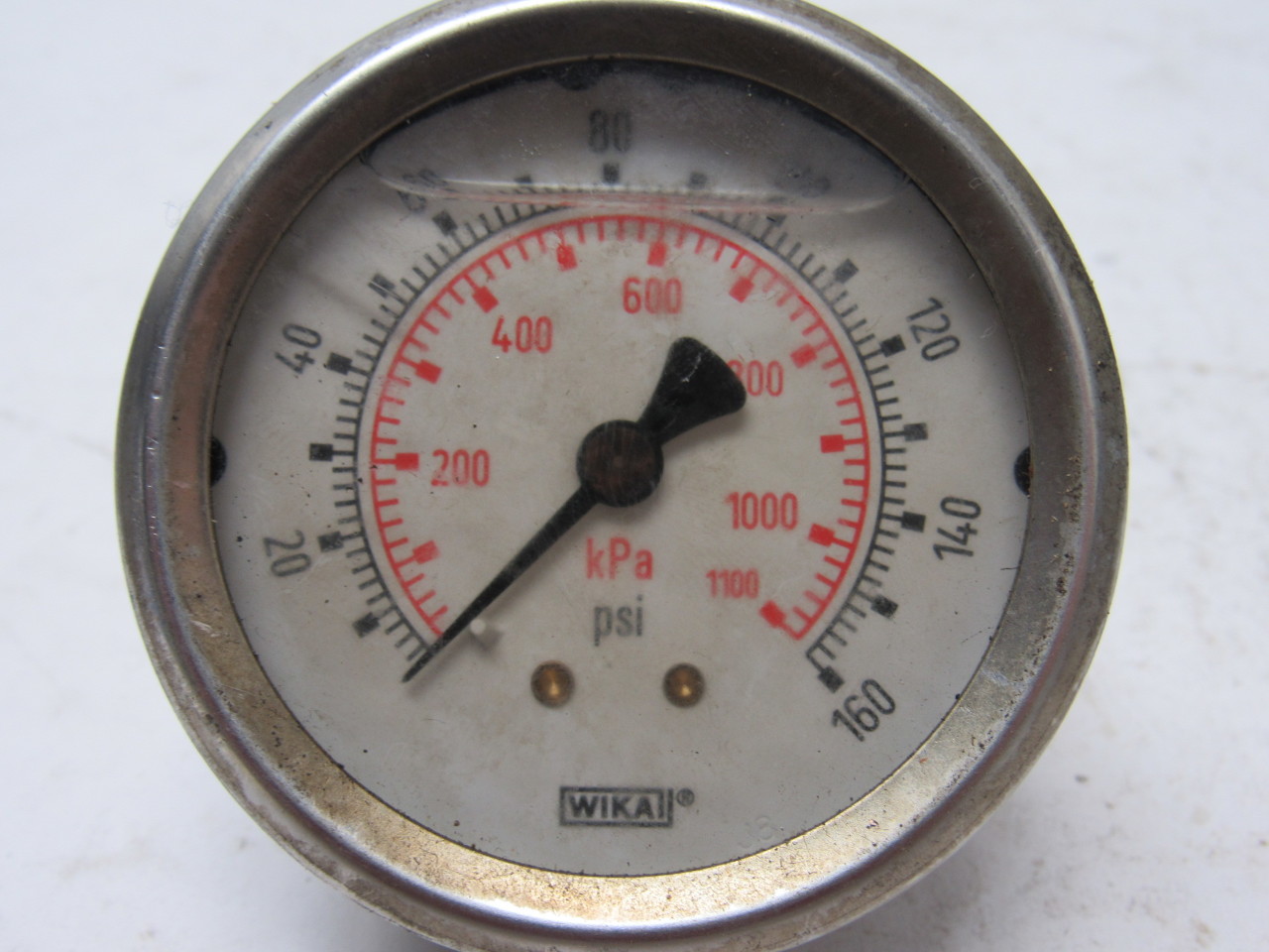 Wika 0160 PSI 01100 kPa Back Mount Pressure Gauge Glycerin Refillable