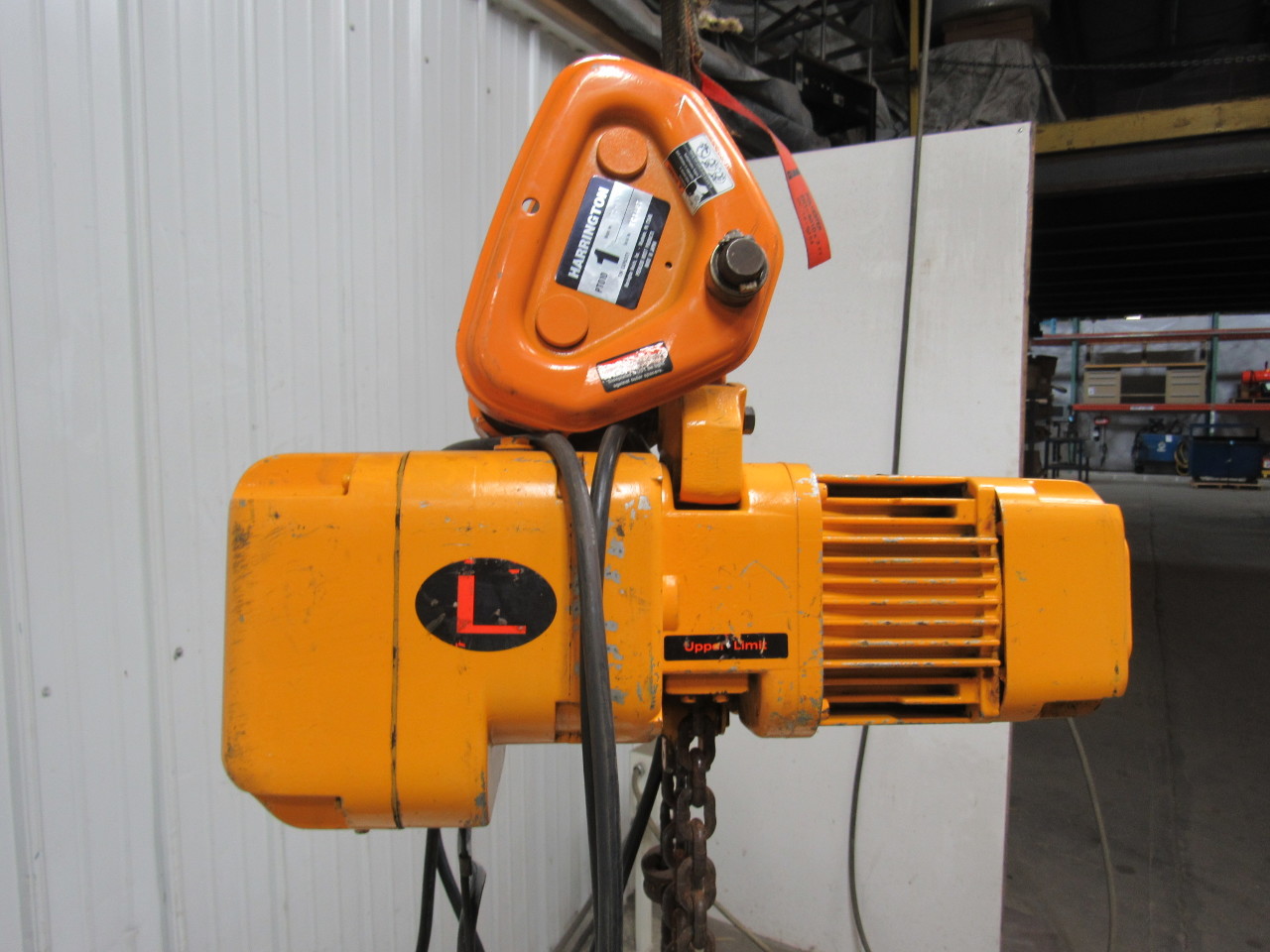 HARRINGTON NER010L 1 Ton Trolley Electric Chain Hoist 11'Lift16'/Min