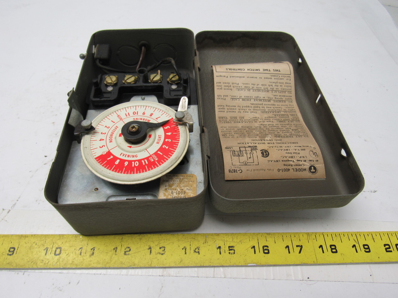 Paragon 40010 Vintage Electric Water Heater Time Switch 120V 24 hour Timer