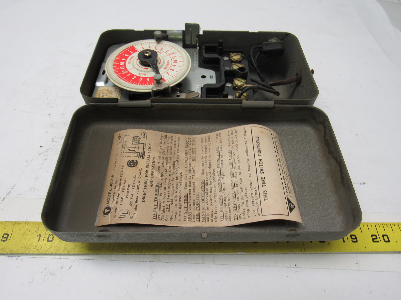 Paragon 40010 Vintage Electric Water Heater Time Switch 120V 24 hour