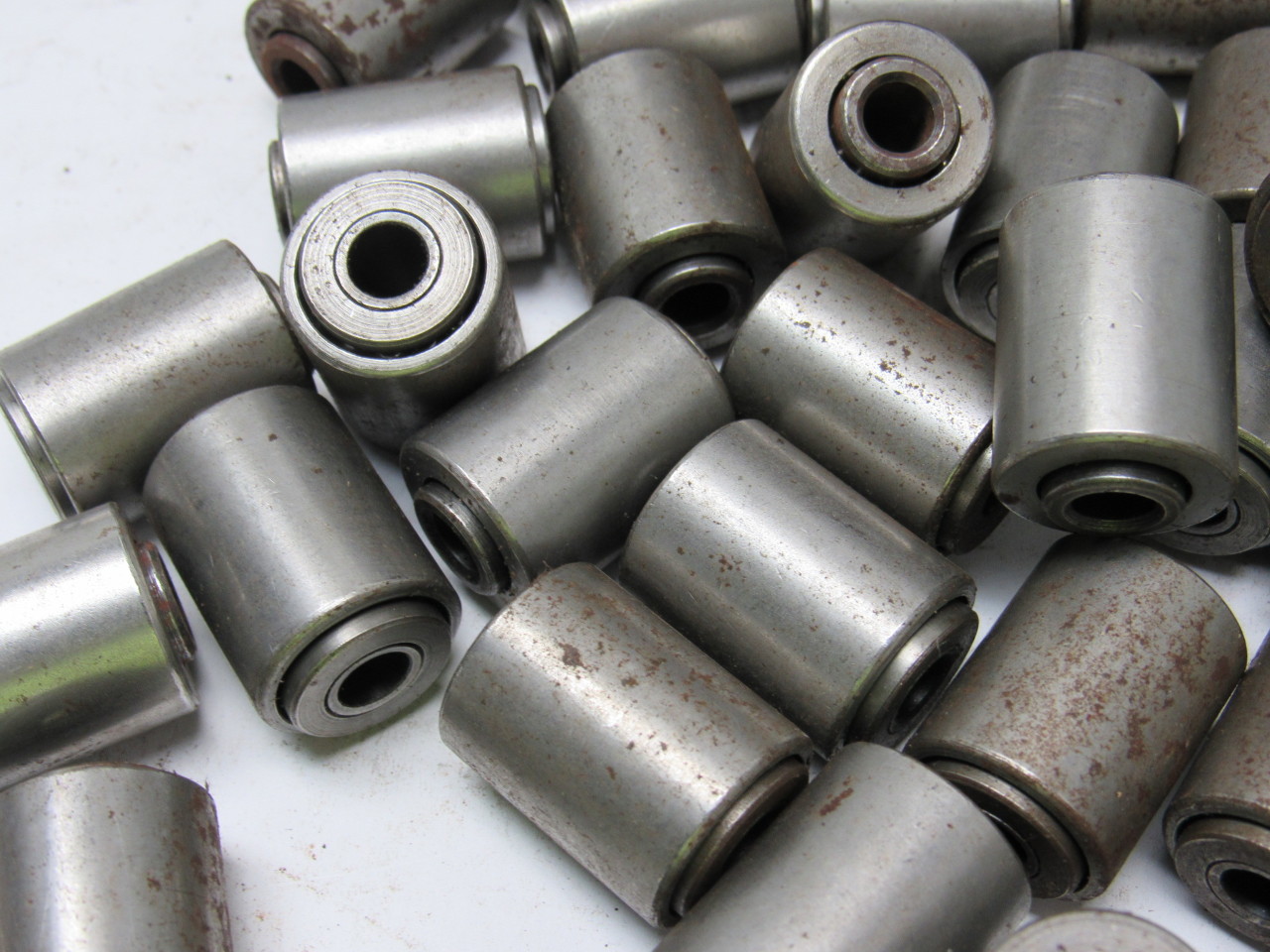 Steel Mini 19mm x 24mm Small Parts Gravity Conveyor Rollers Lot of 100