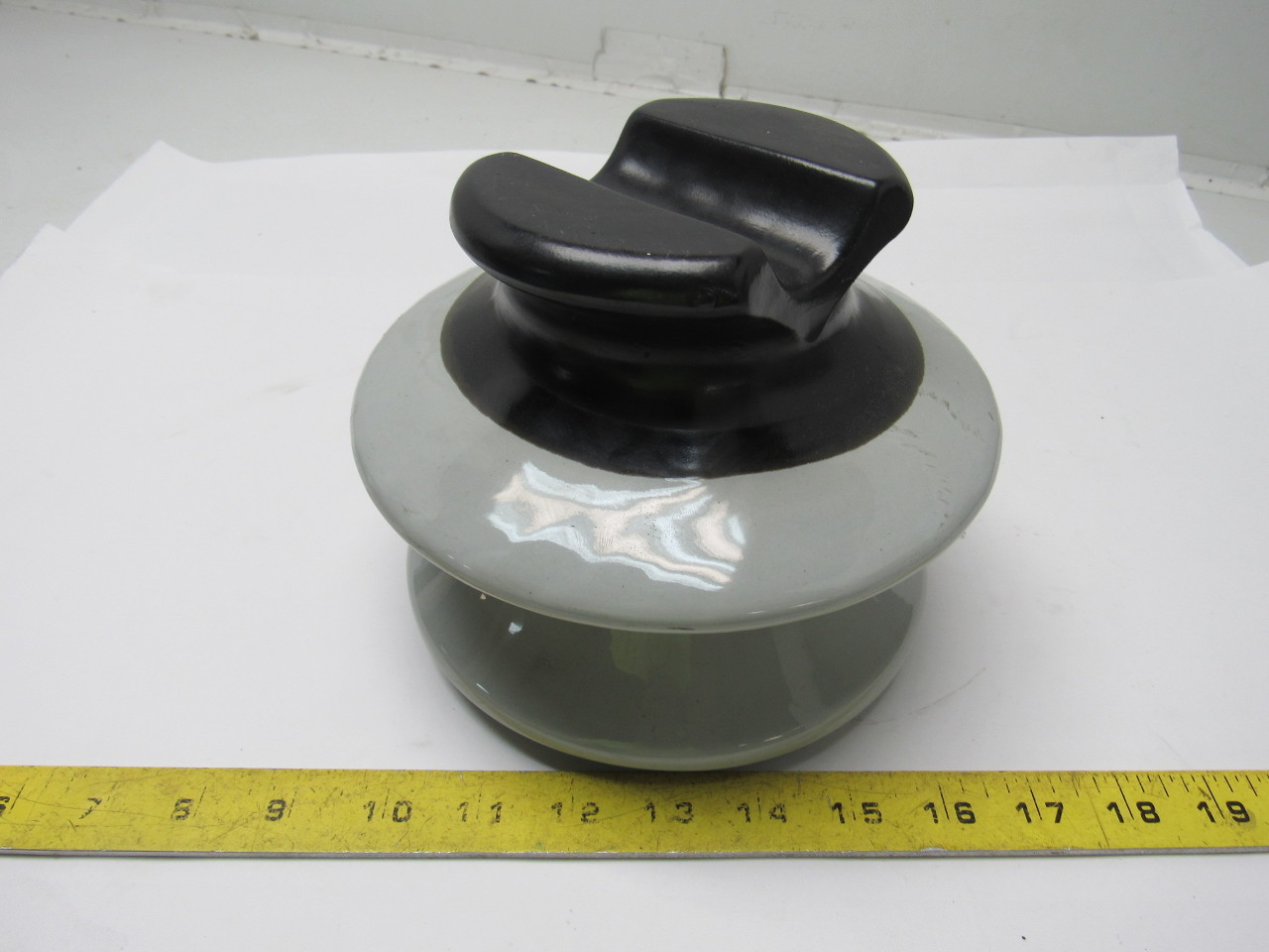 Vintage Antique Ceramic Powerline Insulator White Brown Excellent