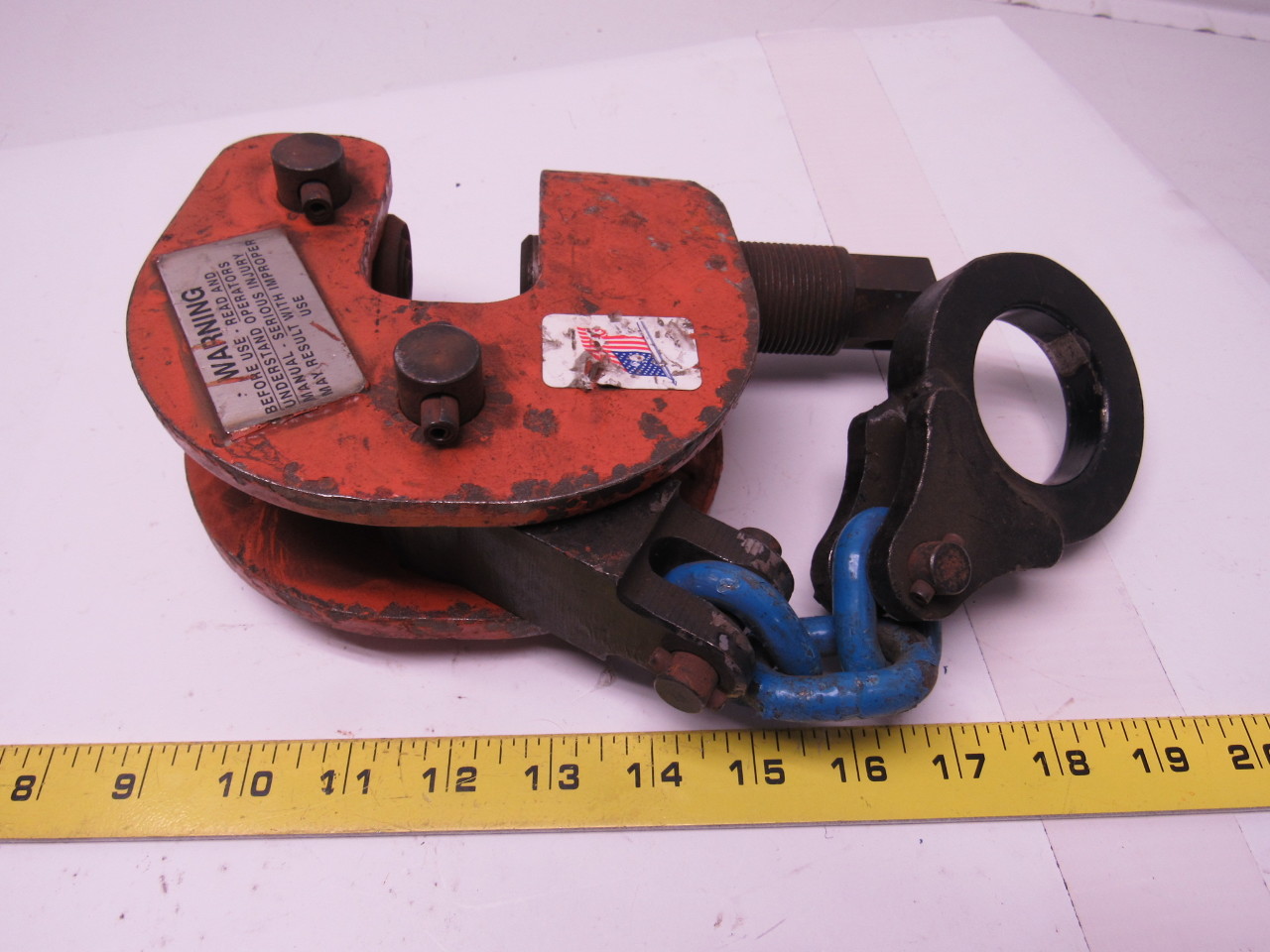 Renfroe SCPA 11/2 Ton Locking Screw Plate Clamp Vertical 180 Side Pull