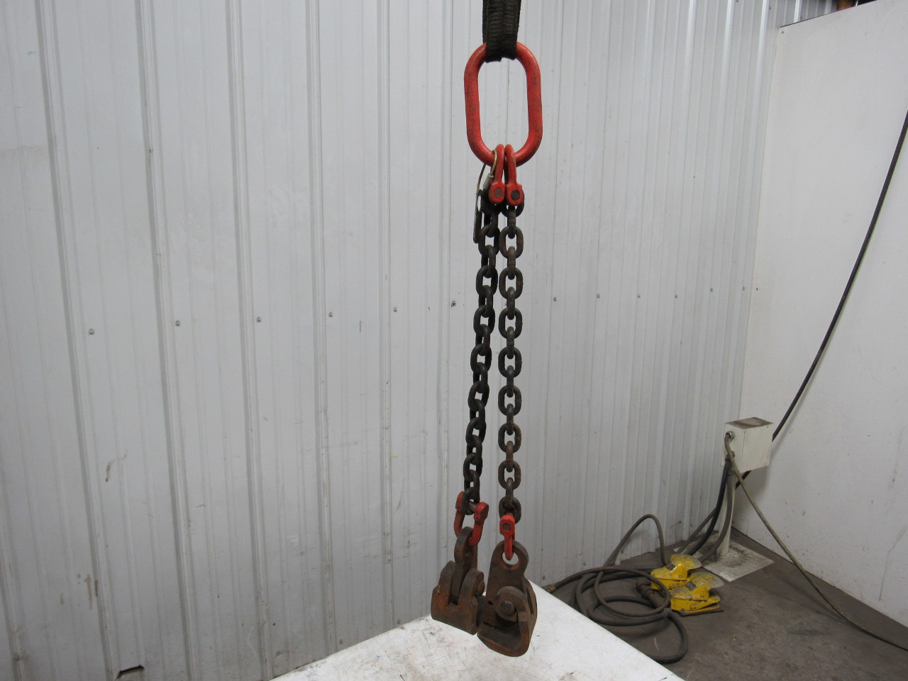 20,000LB 2 Leg Chain Sling 1/2" X 36" W/Horizontal Plate Lifting Clamps