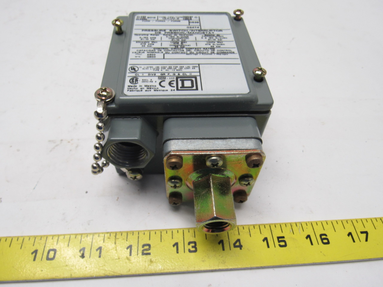 Square D 9012 GAW5 Ser. C Adjustable Industrial Pressure Switch